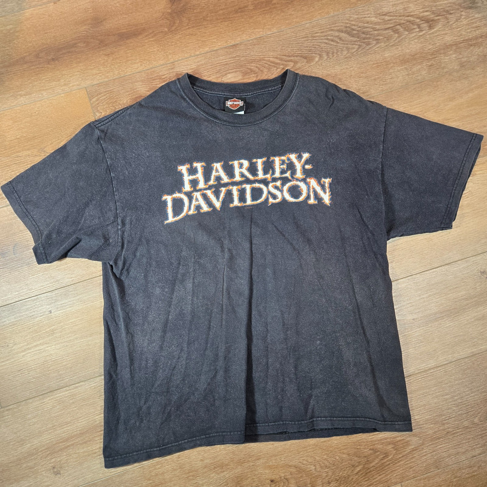 Harley Davidson Urbana IL Flame Graphic XL Hanes Beefy-T Made in USA Collectible